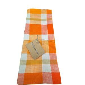 Solino Home 100% Pure Linen Table Runner for Fall Dining Kitchen, Buffalo Check